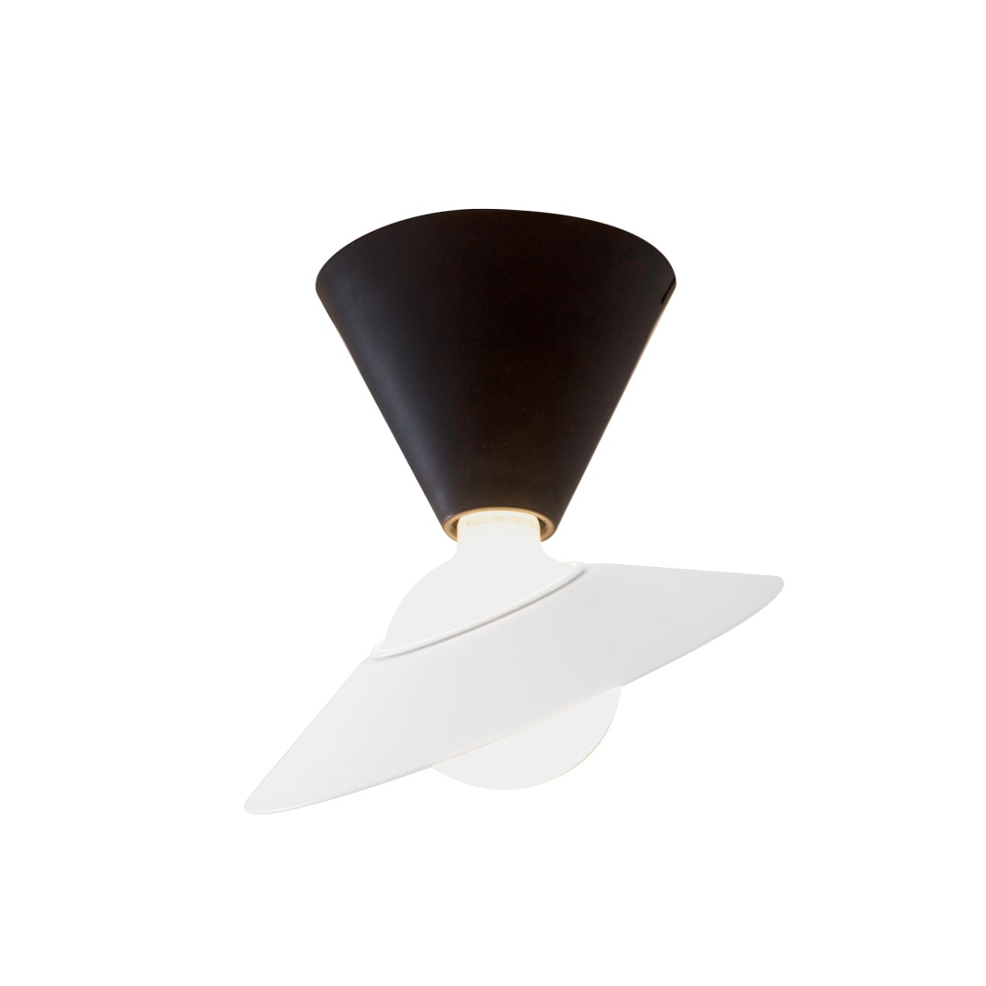 LINEA LIGHT-STILNOVO - SNV8967 FANTE PLAF.E27 B.CO RAGG./NERO OP.