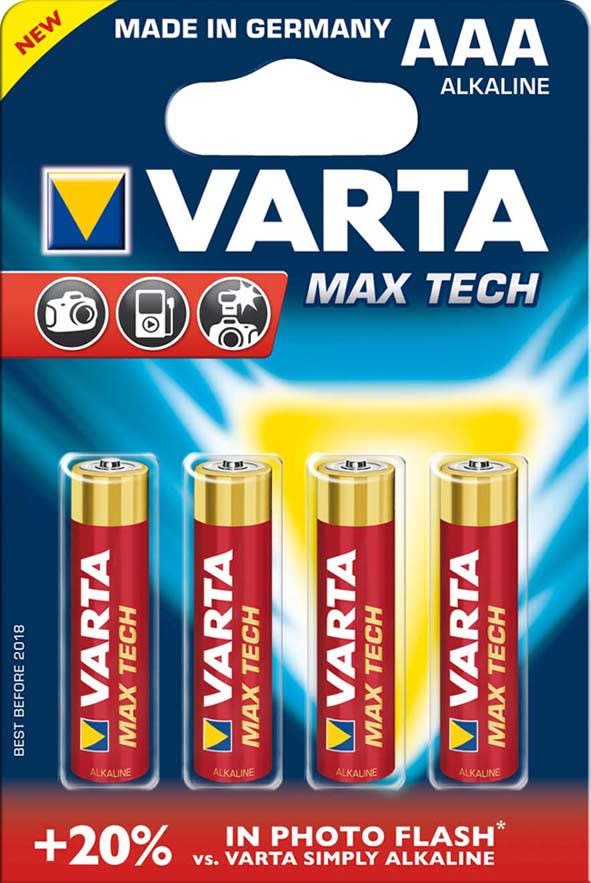 VARTA CONSUMER BATT - VAT04703101404 AAA (MINISTILO) LONGLIFE MAX POWER X4
