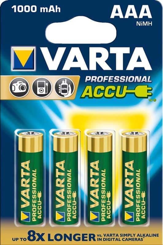 VARTA CONSUMER BATT - VAT05703301404 AAA RECHARGE ACCU POWER X4 (1.000 MAH)
