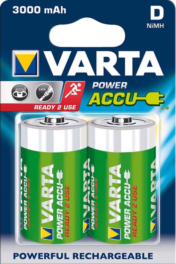 VARTA CONSUMER BATT - VAT56720101402 D TORC REC ACCU POWER X2 3000 MAH BLIS P