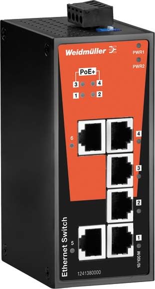 WEIDMULLER - WEI1241380000 IE-SW-BL06-2TX-4POE