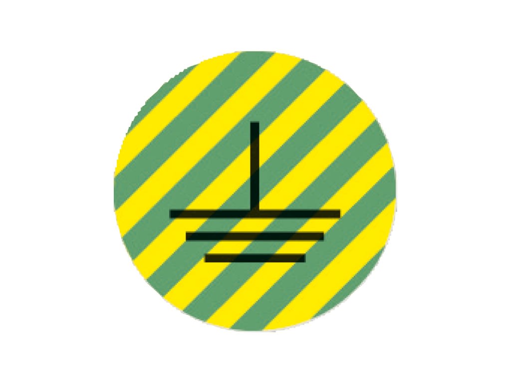 CEMBRE SPA - CEM700700 ETICHETTA ADESIVA PER APPARECCHIATURE CS-EYG, SIMBOLO GIALLO-VERDE TERRA, DIMENSIONE 12,5mm