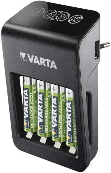 VARTA CONSUMER BATT - VAT57687101441 LCD PLUG CHARGER+ (INCL. 4AA 2.100 MAH)