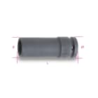 BM SPA - BMM007200386 Chiavi a bussola con attacco quadro femmina 1/2" bocca esagonale serie lunga sottile fosfatate