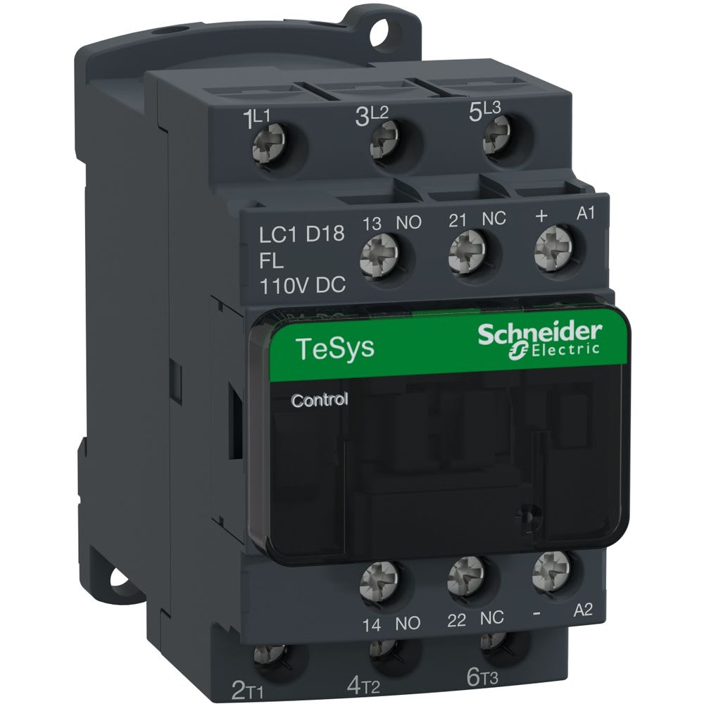 SCHNEIDER ELECTRIC - SNRLC1D18FL Contattore TeSys LC1D - 3 poli - AC3 440V 18 A - 110 V CC