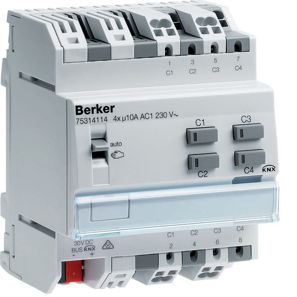 BERKER - BRK75314114 MOD.KNX+ TP 4 OUT 10A - AC1 230V - 4M
