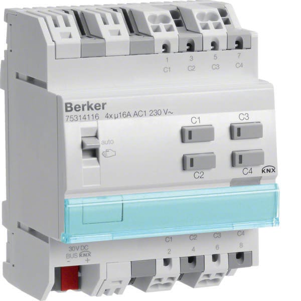 BERKER - BRK75314116 MOD.KNX+ TP 4 OUT 16A AC1 230V CAP 4M