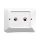 LE PROLUNGHE SAS - PRG7768 SERIE DELUX 2 PRESE TV D.9.50 BIANCA