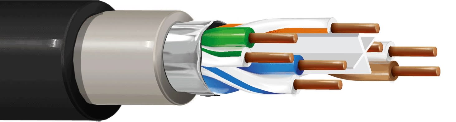 ITC INDUSTRIA TECNIC - ITC64F1DPN1000 4X2 AWG 23 FTP CAT.6 D.G. PE NERO B1000