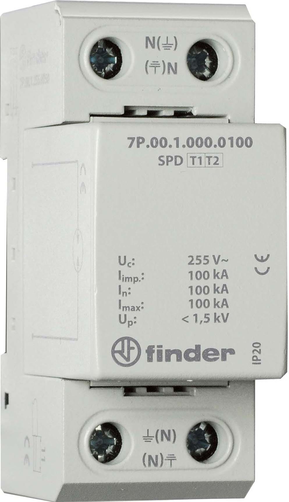 FINDER SPA - FIN7P0912550100 SPD CLASSE 1 UNIPOLARE 1P N-PE 100KA