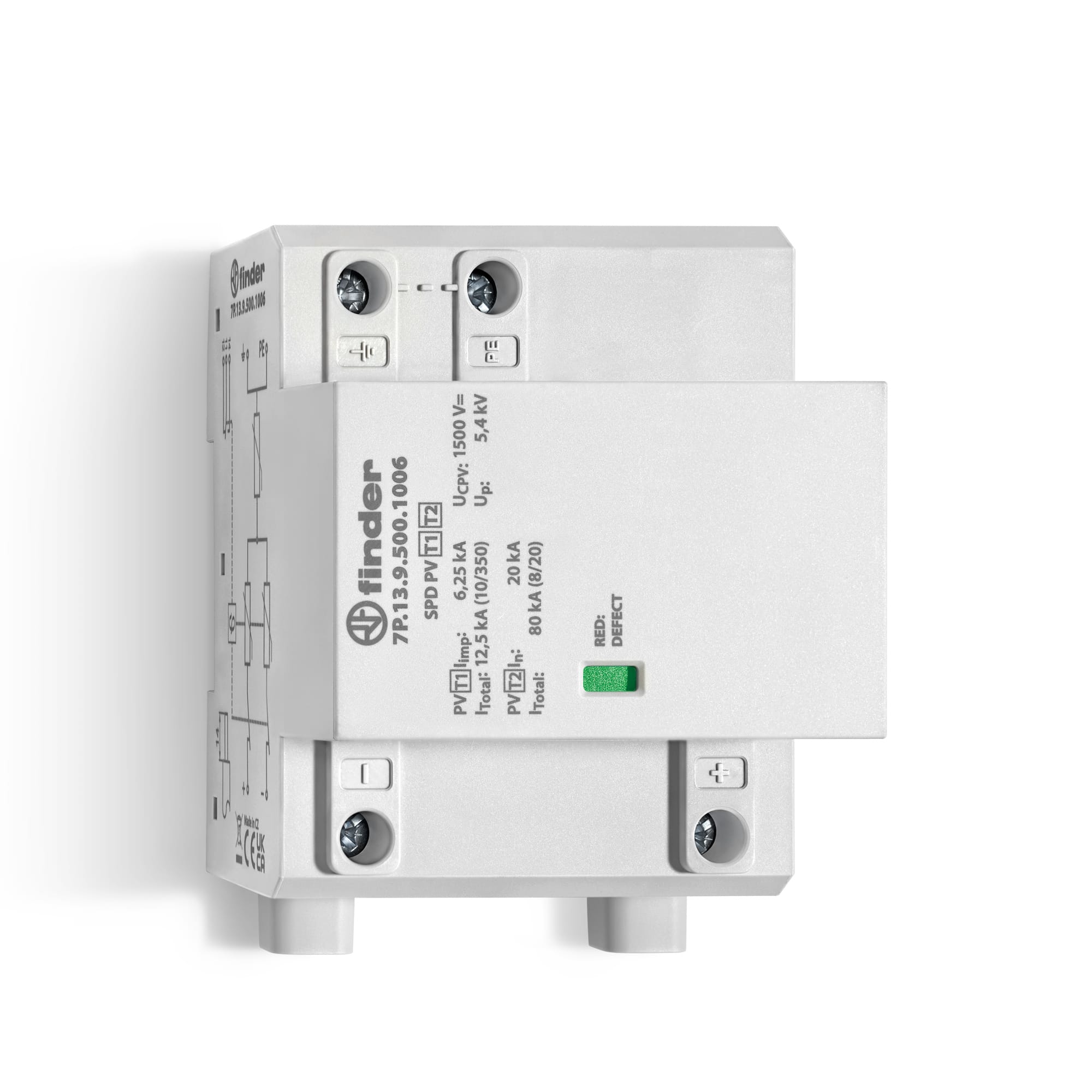 FINDER SPA - FIN7P1390000006 SPD CLASSE1+2 TRIFASE 3P 275VAC 3+0 12.5KA