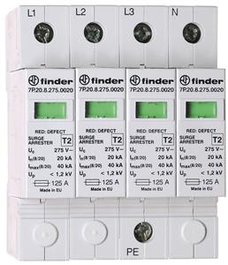 FINDER SPA - FIN7P2582750020 SPD CLASSE2 TRIF 4P 275VAC 4+0 20kA NO REM