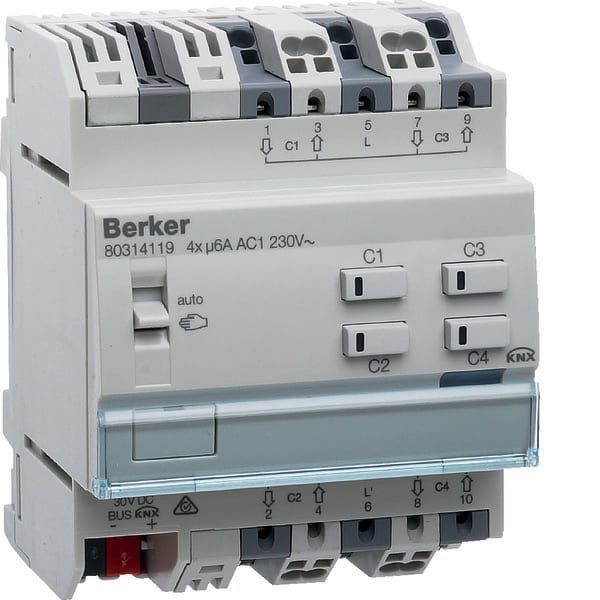 BERKER - BRK80314119 MOD.KNX TP VENEZ 4 OUT 6A AC1 230V 4M