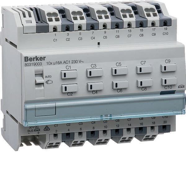 BERKER - BRK80319003 MOD.KNX TP 10 OUT 16A AC1 230V CAP 6M
