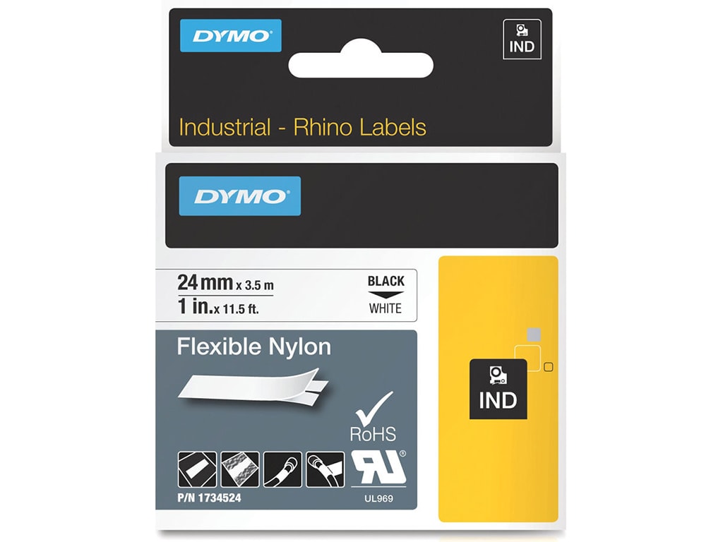 CEMBRE SPA - CEM18491 NASTRO 19MM NYLON FLESS.NERO SU GIALLO