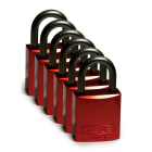 BRADY ITALIA - MOD814066 FULL ALU PADLOCKS 25MM SHA KD RED/6 6-PE