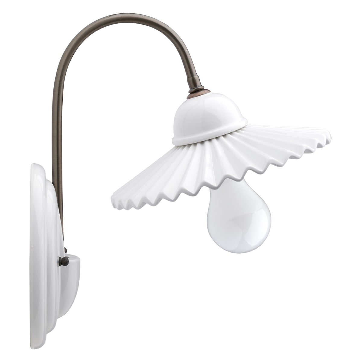 FANTON SPA - FME84125 APPLIQUE E27+PIATTO SMERL. BI