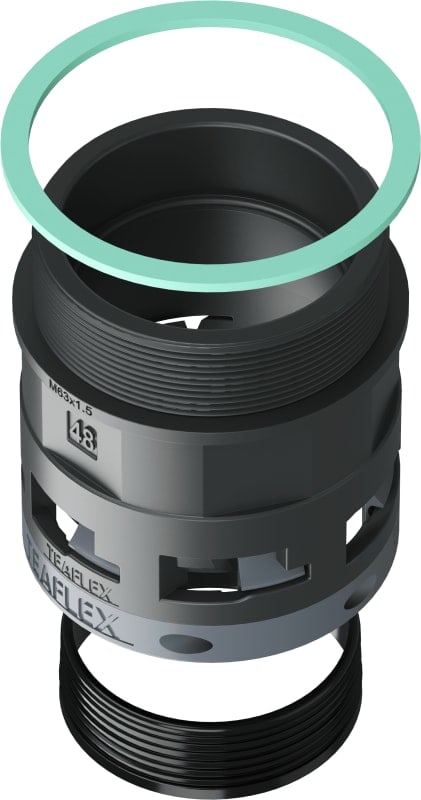 TEAFLEX - TEA8BSM48M63 RACC.NERO IP68 SM48 M63X1,5