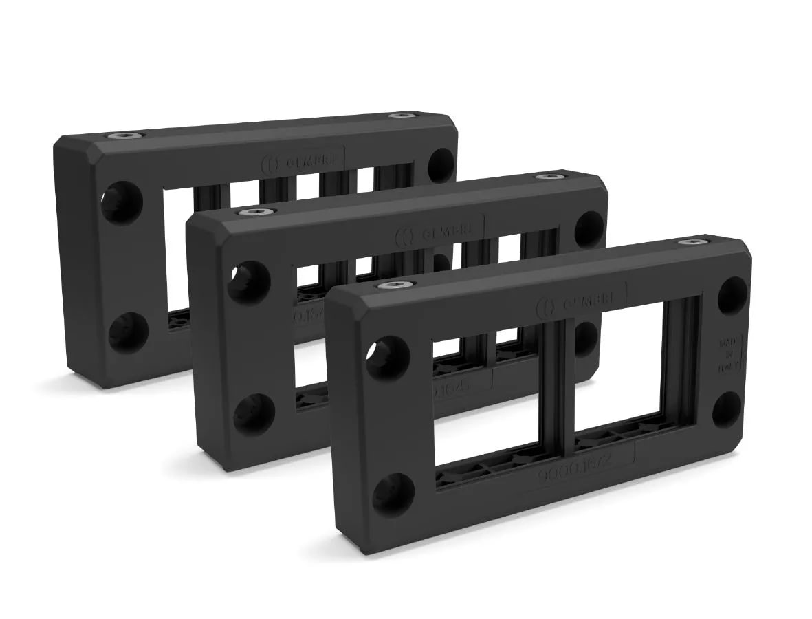 CEMBRE SPA - CEM9000.16/5 TELAIO 16 POLI DIVISIBILE SERIE EWO, IN POLIAMMIDE PA6.6, IP66, NERO RAL 9005, HF E SILICON FREE, ALLOGGIA 1 GOMMINO GRANDE E 4 GOMMINI PICCOLI