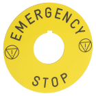 SCHNEIDER ELECTRIC - SNR9001KN8330 ETICHETTA GIALLA EMERGENCY STOP