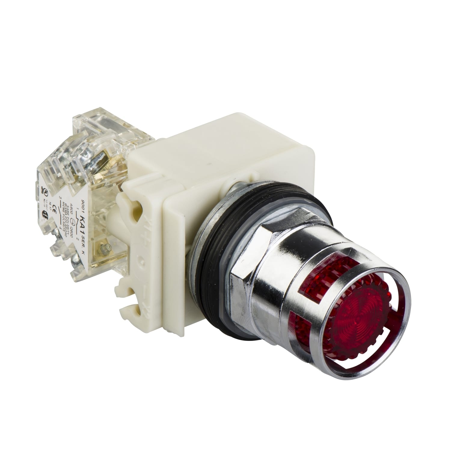 SCHNEIDER ELECTRIC - SNR9001K3L35LRRH13 Pulsante luminoso rosso Ø30 - incassato con ritorno - 24V - 1 NC/NO