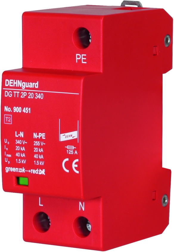 DEHN ITALIA SPA - DEH900451 Limitatore di sovratensione Tipo 2 DEHNguard compatto per reti monofase TT e TN