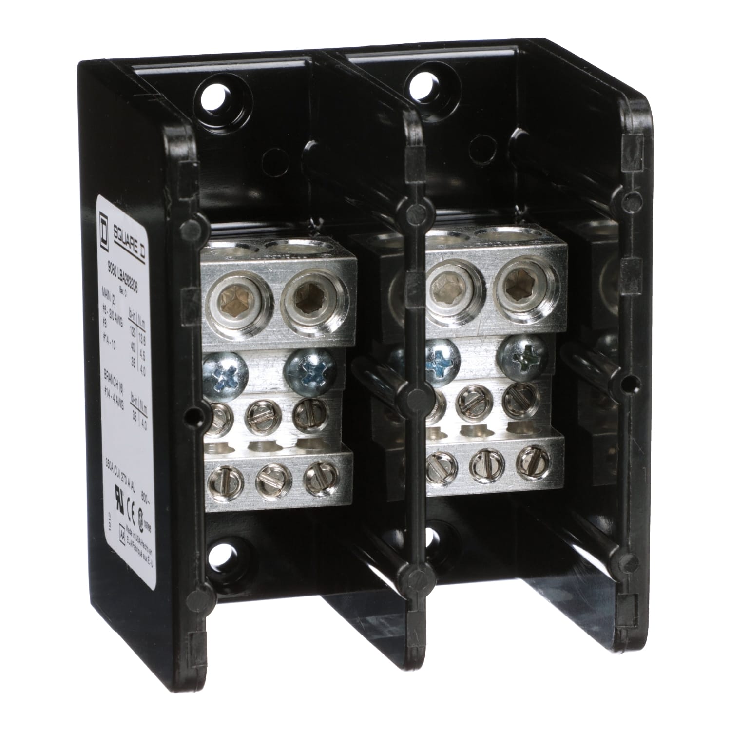 SCHNEIDER ELECTRIC - SNR9080LBA263206 Blocco di distribuzione alimentazione 600 V 350 A T-LB