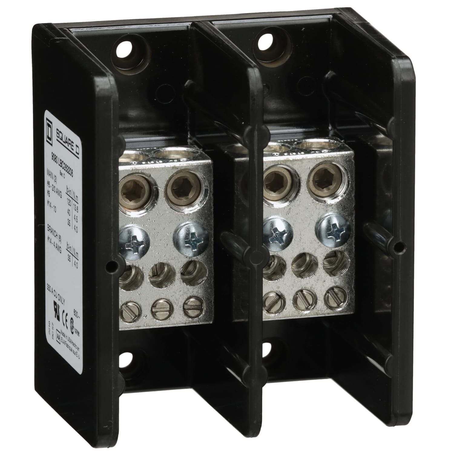 SCHNEIDER ELECTRIC - SNR9080LBC263206 Blocco di distribuzione alimentazione 600 V 350 A