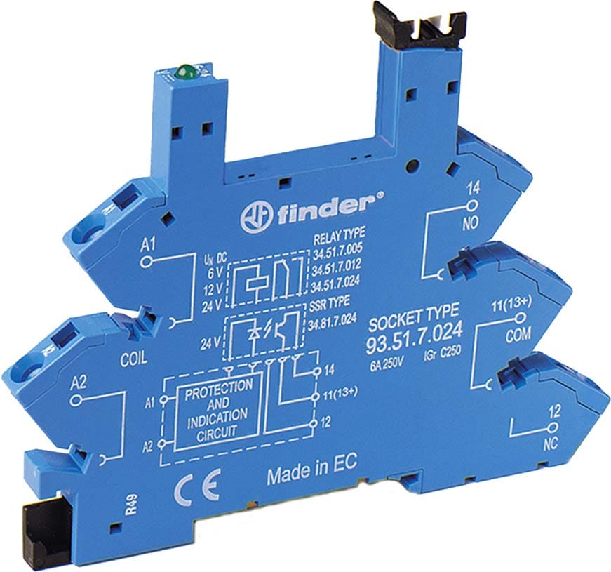 FINDER SPA - FIN93513240 ZOCCOLO CON MORSETTI A MOLLA 1P S.34