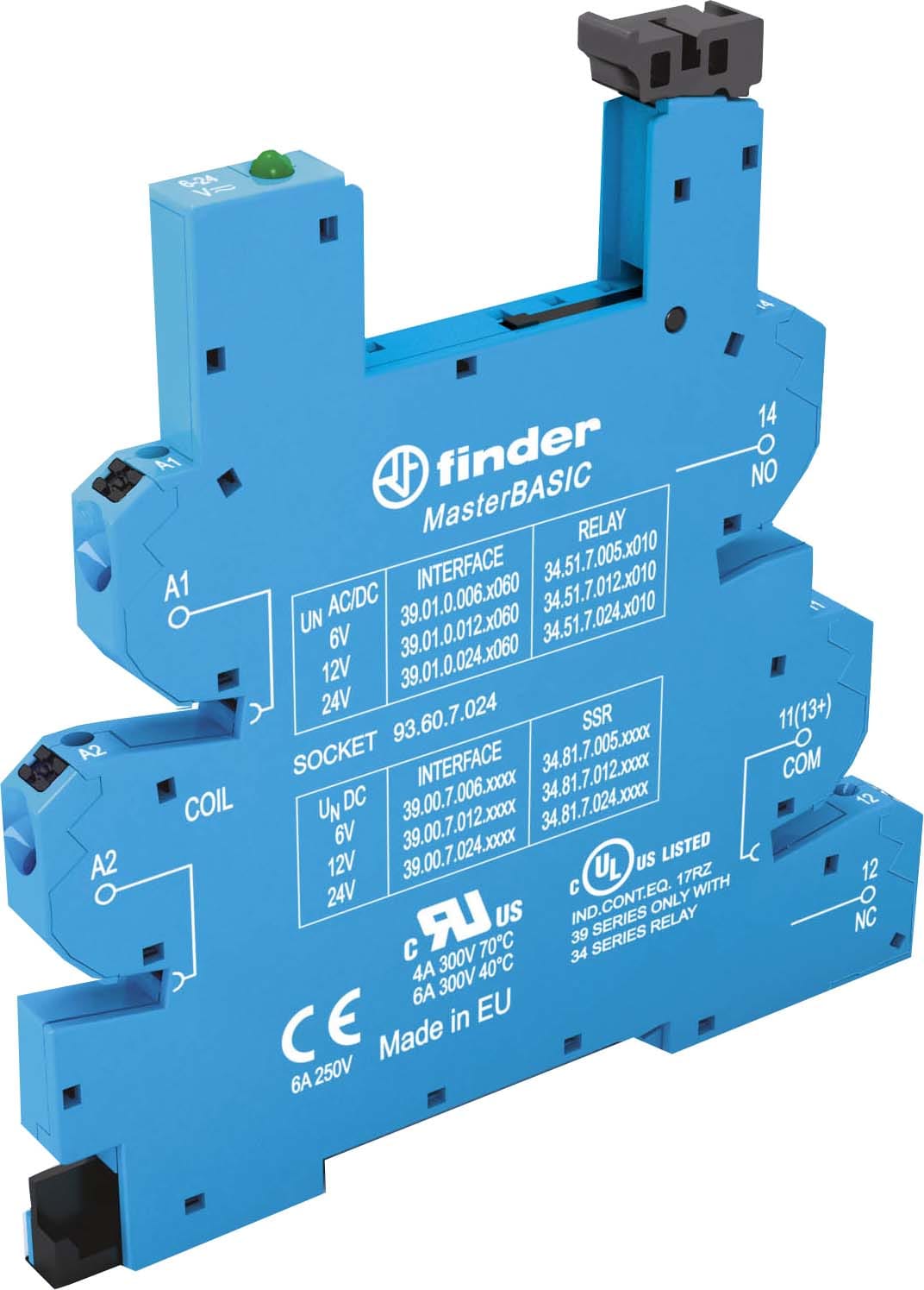 FINDER SPA - FIN93600125 ZOCCOLO CON MORSETTI PUSH-IN 1P S.34