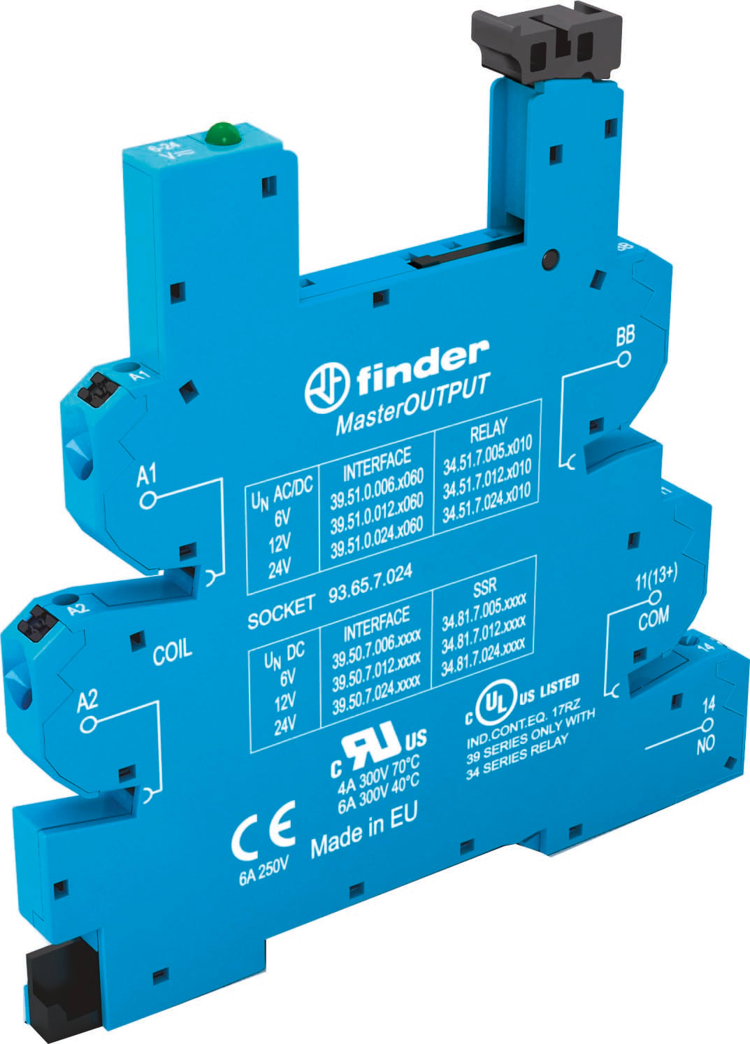 FINDER SPA - FIN93657024 ZOCCOLO CON MORSETTI PUSH-IN 1P S.34