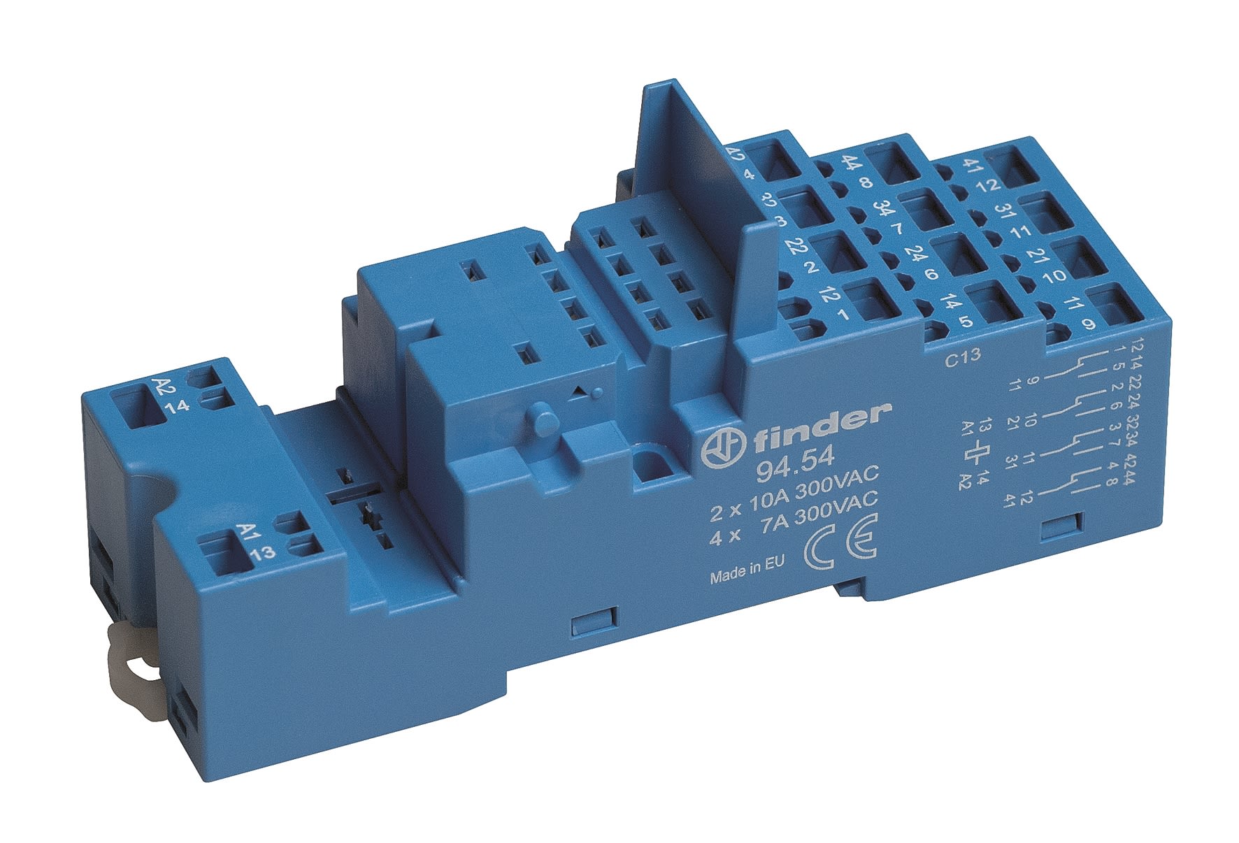 FINDER SPA - FIN9454SPA ZOCCOLO CON MORSETTI A MOLLA 4P S.55/85