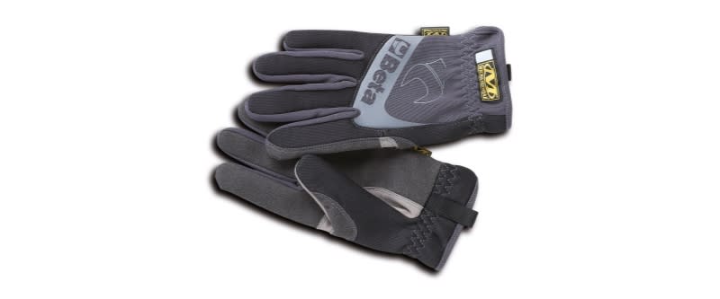 BM SPA - BMM095740104 Guanto da lavoro, con polsino elastico elasticizzato, pollice ed indice rinforzati, in pelle sintetica che consente l\'uso di dispositivi touchscreen