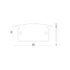 LINEA LIGHT (ILED) - ILD98902 KIT TAPPI IN ALLUMINIO 2PZ.BIANCHI