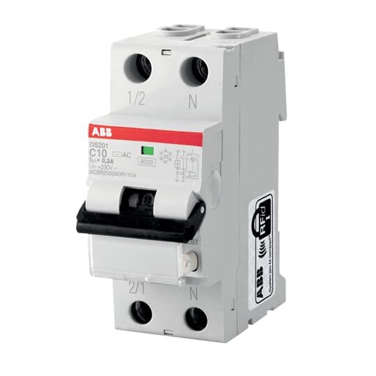 ABB SPA - ABBDS201LC6AC30 DS201 L INT.DIFF.MAGN.4,5KA 1P+N AC C6 3