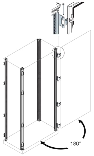 ABB SPA - ABBEV0118 N.4 MONTANTI+CERNIERE APERT.180?H=1800MM