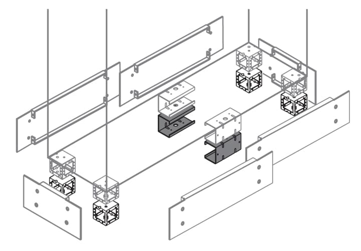 ABB SPA - ABBZN1020 N.2 ZOCCOLI INTERMEDI H=100MM