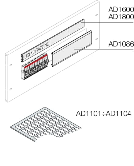 ABB SPA - ABBAD1800 N.20 BINARI+COPERTURA X ETICHETTE 36MOD.