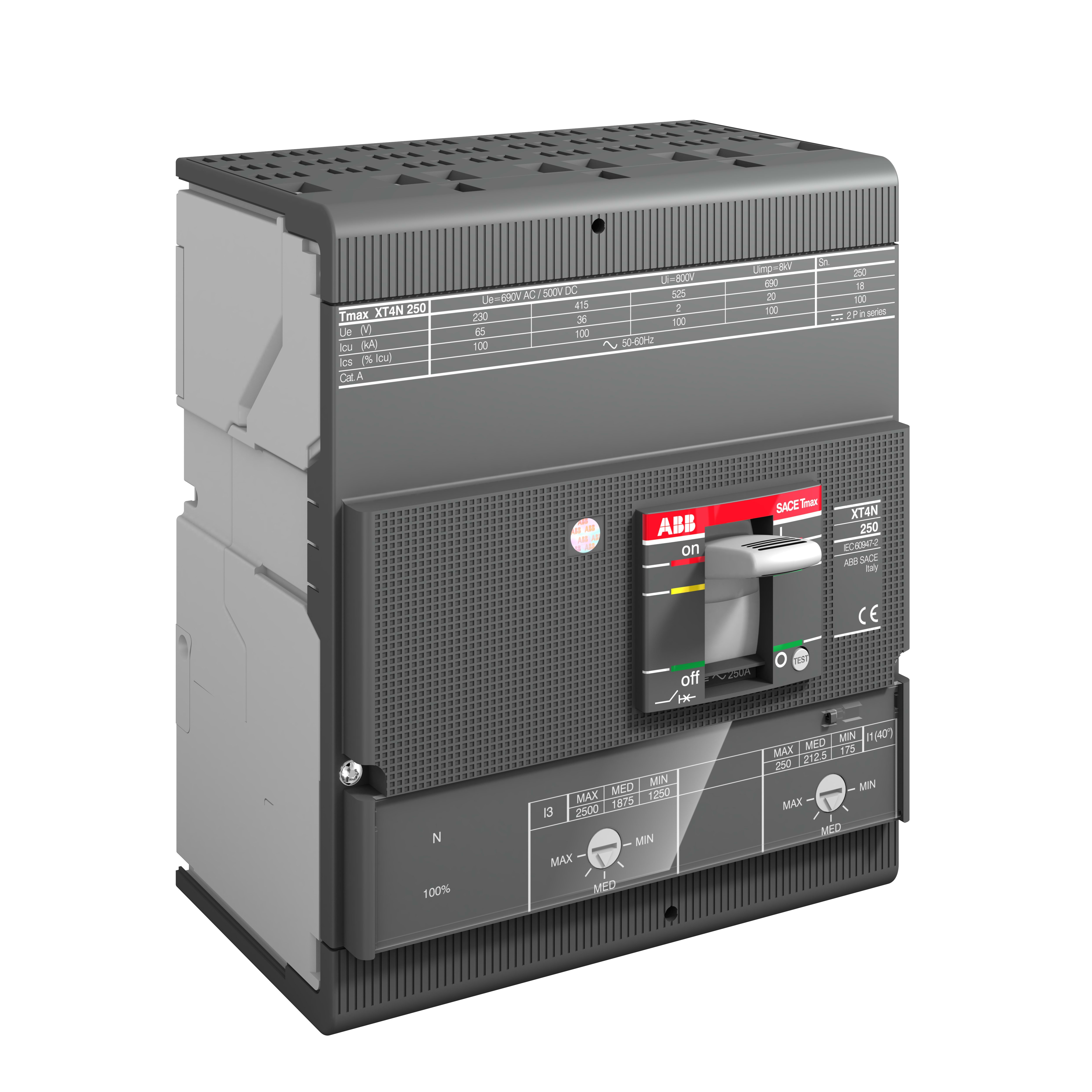 ABB SPA - ABBXT4H125TMA4 XT4H 160 TMA 125-1250 4p F F InN=50%