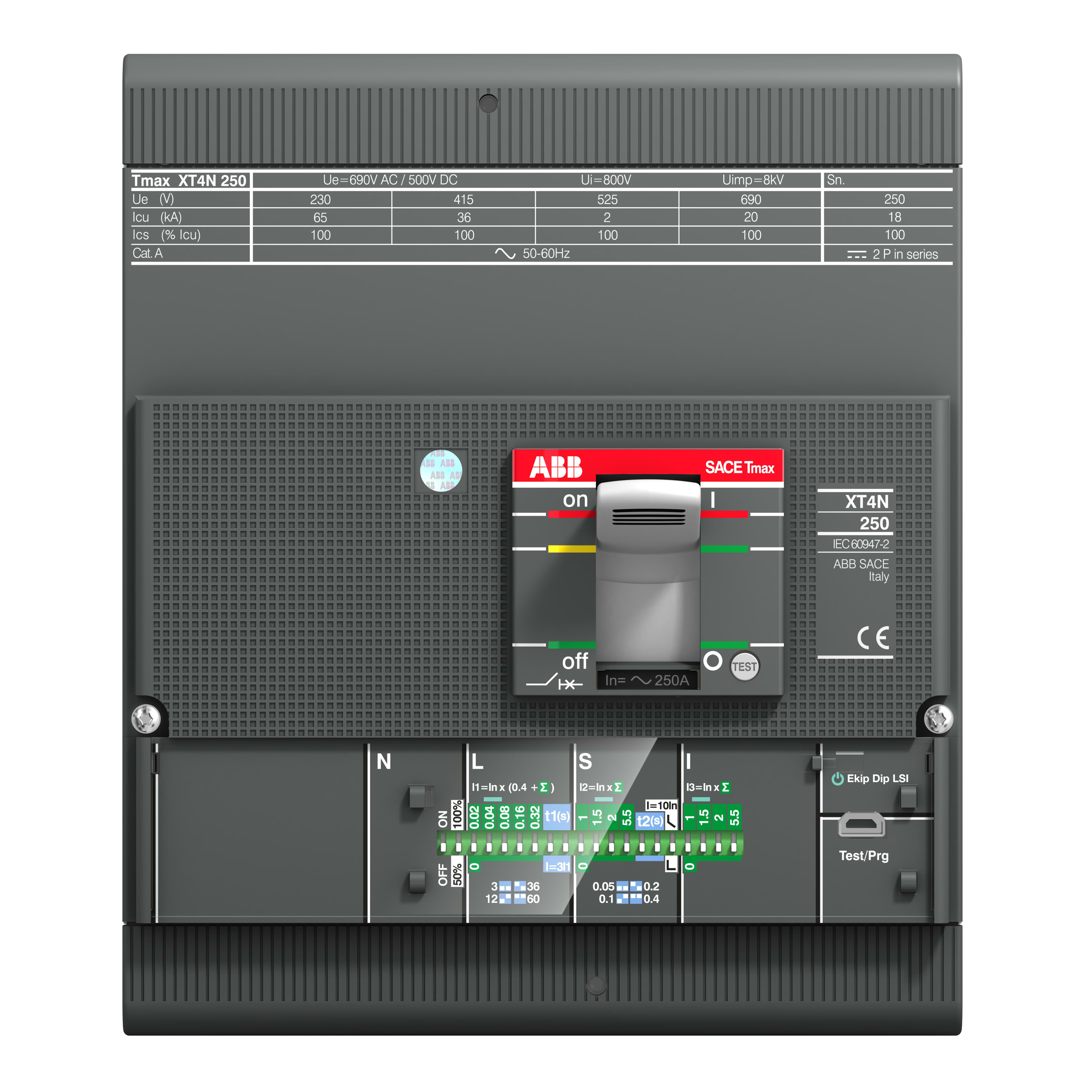 ABB SPA - ABB1SDA100225R1 XT4S 250 Ekip Dip LSIG In=250A 4p F F
