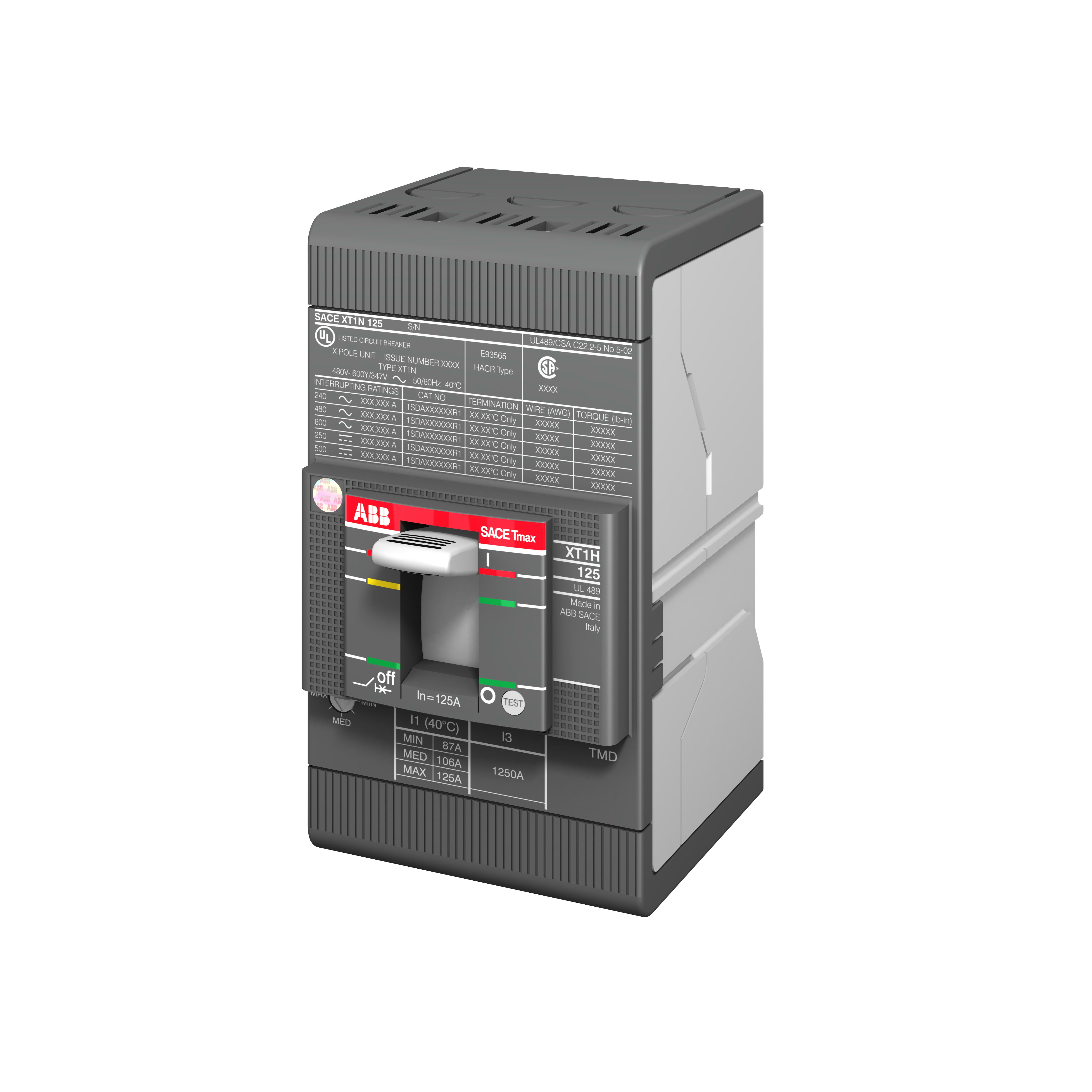 ABB SPA - ABB1SDA074641R1 XT1N 125 TMF 50-500 3P F F UL/CSA