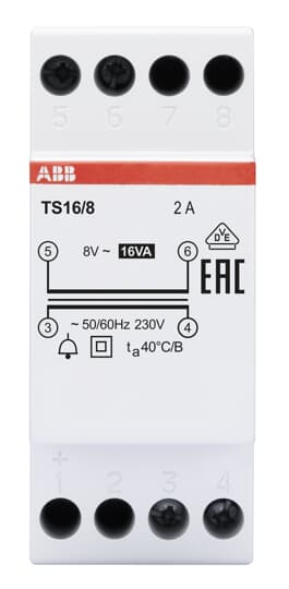 ABB SPA - ABBTS168 TS16/8 TRASFORMATORE 16VA 8V