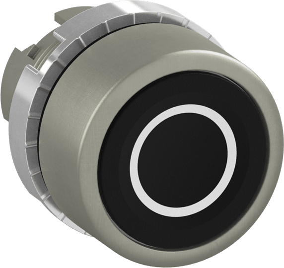 ABB SPA - ABBP9MPNNG029 PULSANTE NERO A FILO, NON-ILLUM. CON SIM