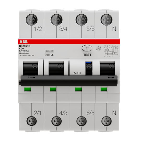 ABB SPA - ABBDS3NC20A30 DS203NC DIFF MAG 6 KA 3P+N A C20 30MA