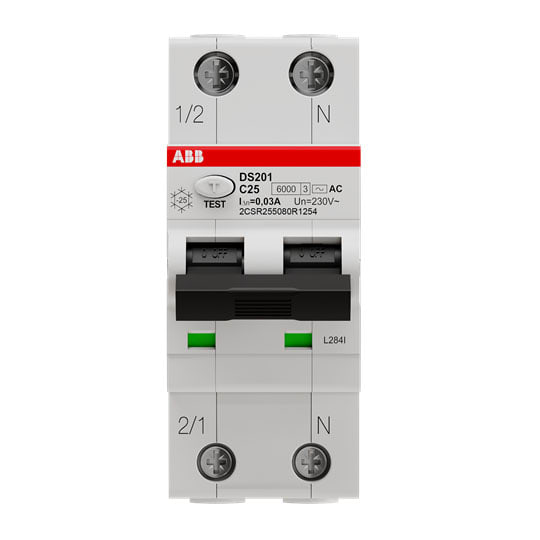 ABB SPA - ABBDS201C25AC30 DS201 INT.DIFF.MAGN.6KA 1P+N AC C25 30MA