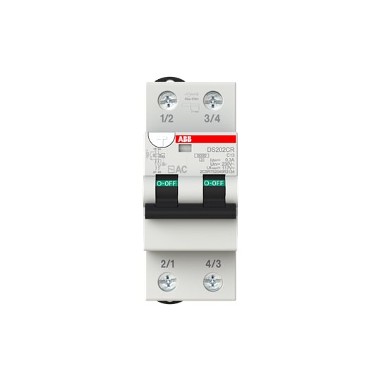 ABB SPA - ABBDS202CRC13AC300 DS202CR DIFF.MAGN. 6KA 2P AC C13 300MA
