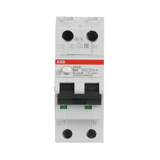 ABB SPA - ABBDS201B25A300 DS201 INT.DIFF.MAGN.6KA 1P+N A B25 300MA
