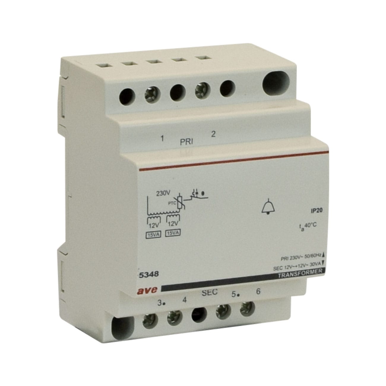 AVE - AVE5348 TRASF.VNP 230V VNS 12/24V PN30VA 4M