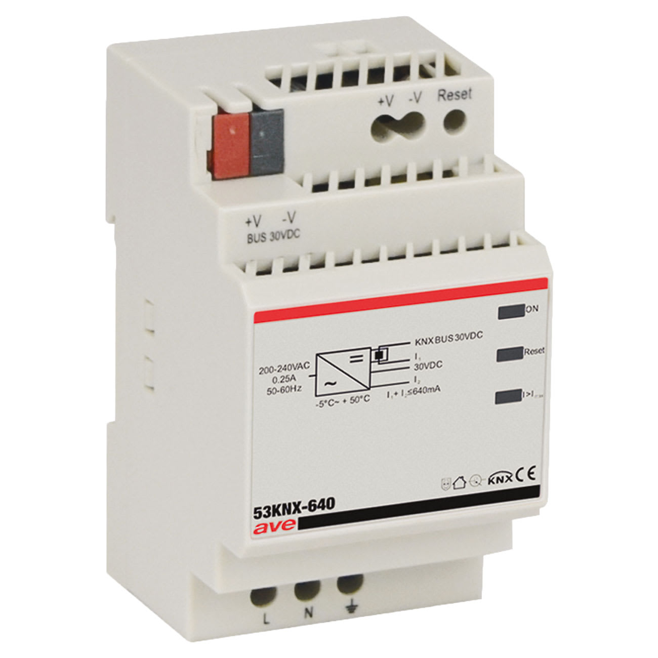 AVE - AVE53KNX-640 ALIMENTATORE KNX 640MA +AUX 3 DIN