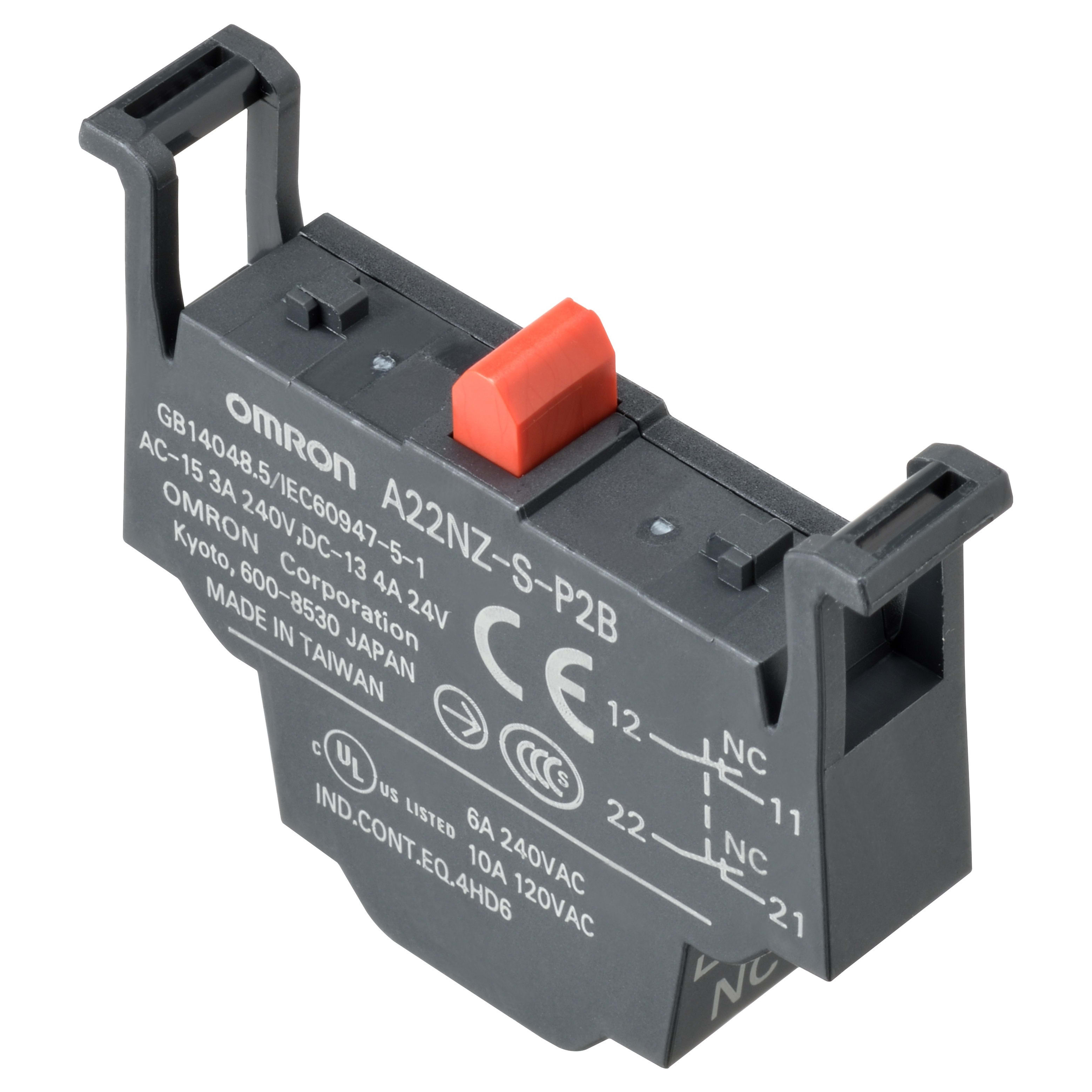 OMRON - OMRA22NZSP2B PULSANTE- 2 CONTATTI NC TERMINALI PUSH-I